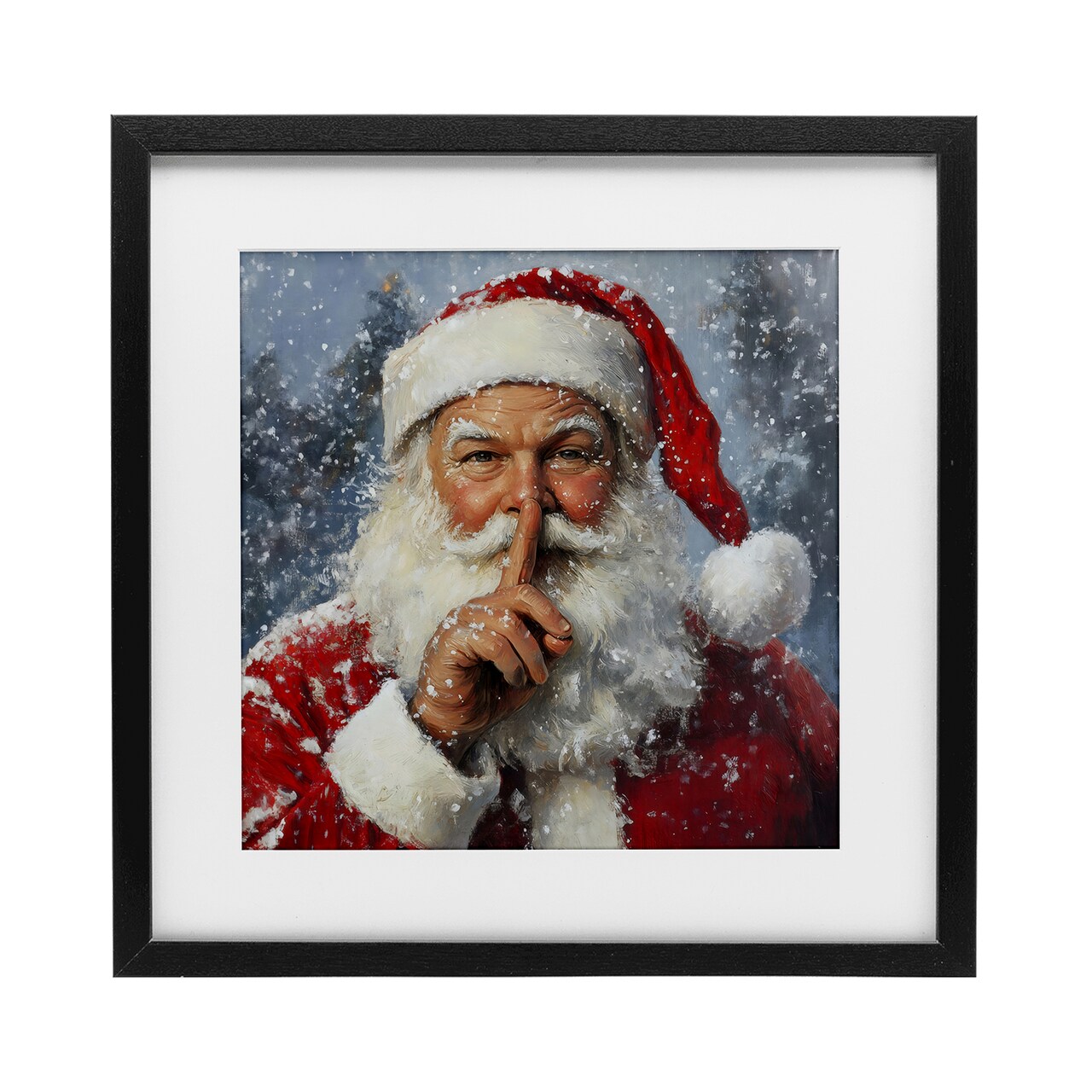 Stupell Industries Secret Santa Shh Framed Print Under Glass, design by Petal Prints Design